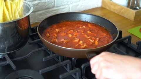 Preparing typical italian pasta Stock Footage 75534933
