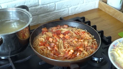 Preparing typical italian pasta Stock Footage 75540890