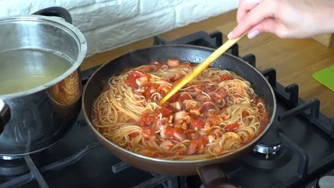 Preparing typical italian pasta Stock Footage 75637219