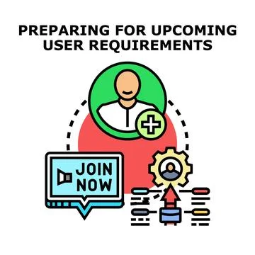 Preparing for upcoming user requirements and development Illustrazione stock