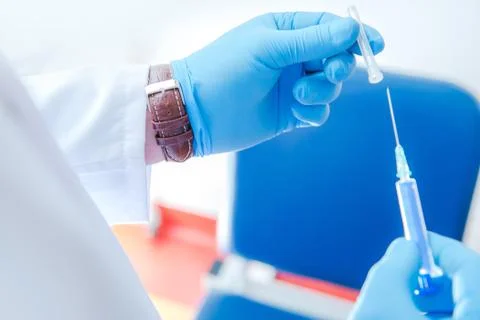 Preparing for vaccination Foto stock