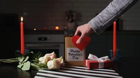 Preparing for Valentines Day in a cozy kitchen Stock Footage 327453346