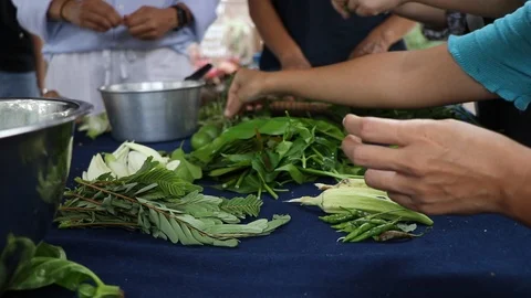 Preparing vegetables and ingredients for dinner. Stock-Footage 97001742