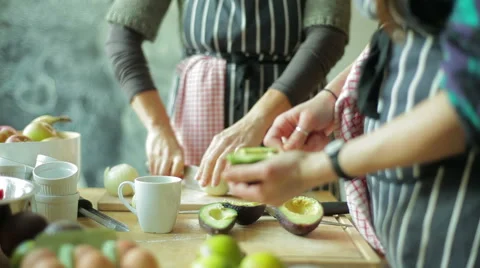 Preparing Vegetables in the Kitchen Stock Footage 50614112