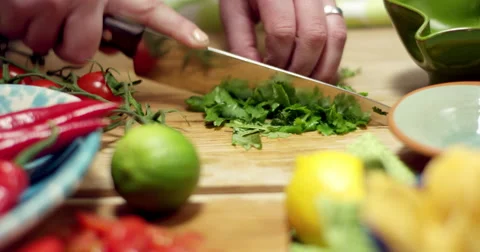 Preparing vegetables for a taco dinner Stock Footage 61535455