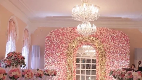 Preparing Wall from the Flowers of the roses Stock Footage 69262180