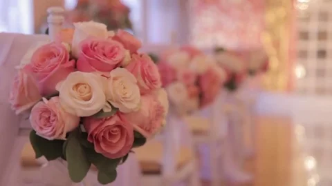 Preparing Wall from the Flowers of the roses Stock Footage 69262417