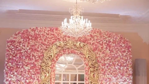Preparing Wall from the Flowers of the roses Stock Footage 69262510