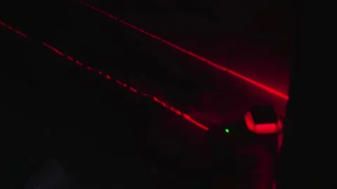 Preparing the wall to plaster with a putty laser Stock Footage 130425891