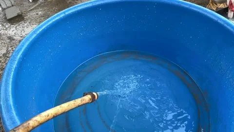 Preparing water for poultry drinking Stock Footage 325765751