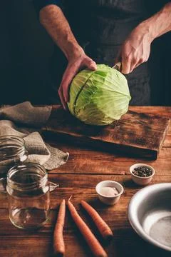 Preparing White Cabbage Stock Photos