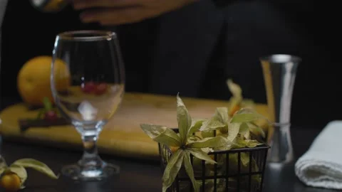 Preparing white russian cocktail. Motion control system. Time remapping. Stock Footage 132918620