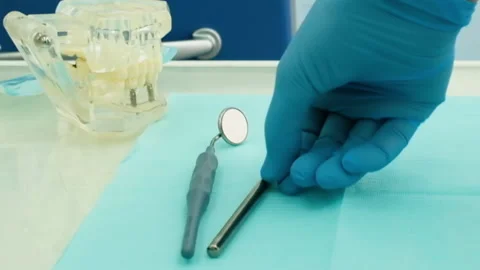Preparing to work. Close up macro of medical equipment at the dental clinic 库存影片 150863208