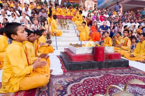 Preparing to Worship Ganges Stock Photos