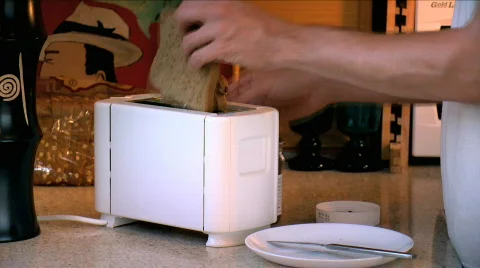 Prepering Bread Toasts 2 Video stock 733322