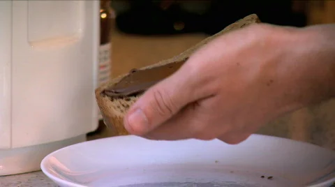 Prepering Chocolate Toasts Video stock 733398