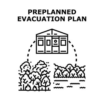 Preplanned evacuation strategy for crisis management 스톡 일러스트