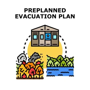 Preplanned evacuation strategy for crisis management 스톡 일러스트