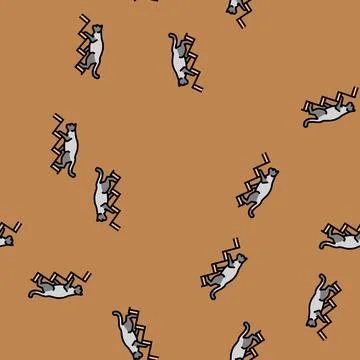 Up preposition english vector seamless pattern Stock Illustration