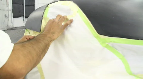 Prepping Car for Paint 2 Stock Footage 706223