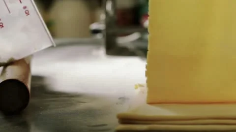 Prepping Dough For Pasta CU Side HD Stock Footage 12273402