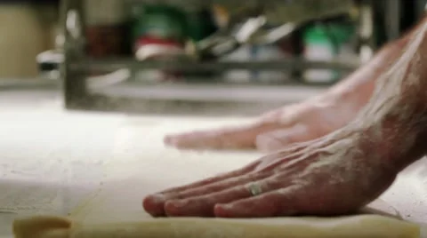 Prepping Dough For Pasta Slow Motion Stock Footage 12273514