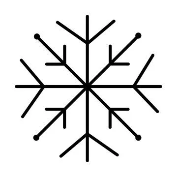 Preppy black line snowflake Stock Illustration