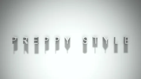 Preppy style 3D title animation white text on a white background Stock Footage 299378356