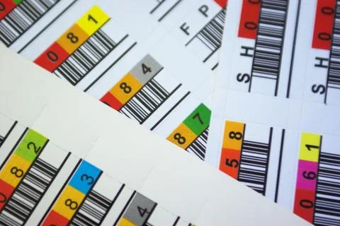 Preprinted barcode tags Stock Photos