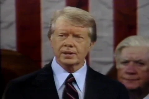 Pres. Carter speaks at Joint session of U.S. Congress - 1980 Stock Footage 90351477