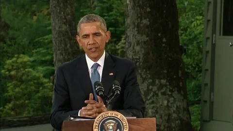 Pres. Obama talks on his commitments on Syria and chemical weapons - 2015 動画素材 92923675