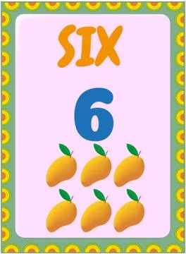 Preschool and toddler math with mango fruit design Stock-Illustration
