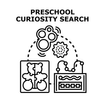 Preschool curiosity search developing children skills Stock Illustration