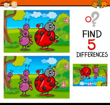Preschool differences task Illustrazione stock