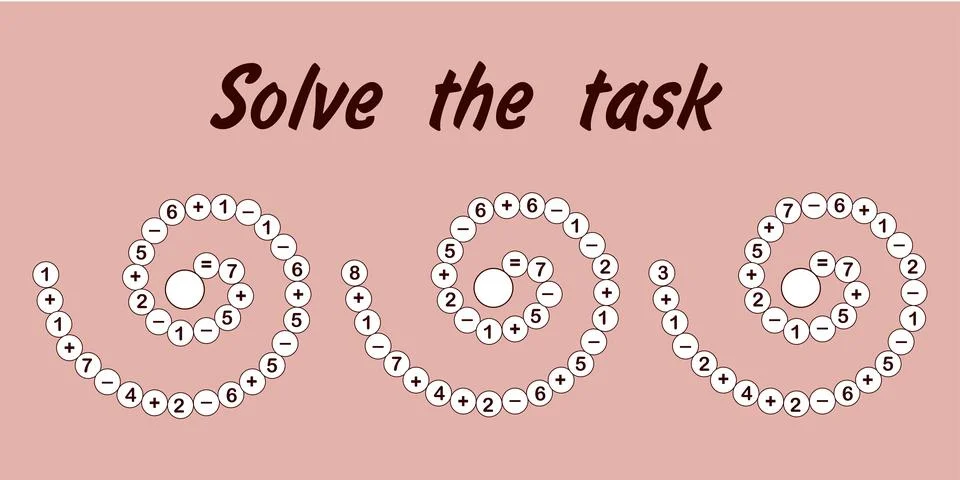 Preschool education, math activity sheet, counting to 10 Illustrazione stock