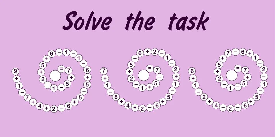 Preschool education, math activity sheet, spiral counting up to 10 Stock Illustration