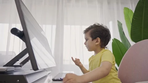 Preschool education online learning concept Stock Footage 247536235
