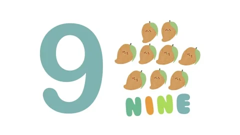 Preschool educational learning animations help toddlers learn numbers Video stock 301223392