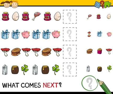 Preschool educational pattern task Cartoon Illustration of Completing the ... Stock Photos