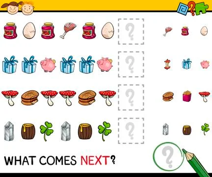 Preschool educational pattern task Illustrazione stock