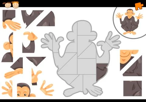 Preschool jigsaw puzzle task Stock Illustration