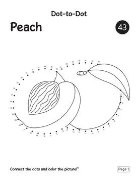Preschool Learning Activity Puzzle Page Featuring Peach Connect the Dots Ou.. Ilustración de archivo