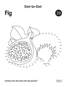 Preschool Learning Activity Puzzle Page Featuring Fig Connect the Dots Outlin Ilustración de archivo