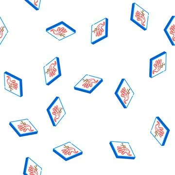Preschool sections isometric icon seamless pattern Stock Illustration