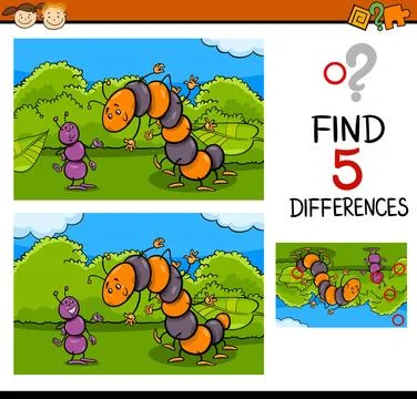 Preschool task of differences Cartoon Illustration of Finding Differences ... 写真素材