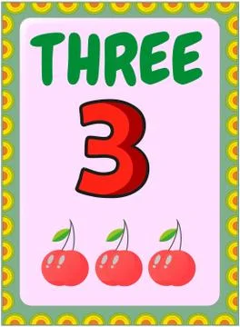 Preschool toddler math with cherry design Stock-Illustration
