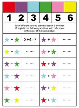 Preschool worksheet for practicing fine motor skills. Learning numbers Stock Illustration