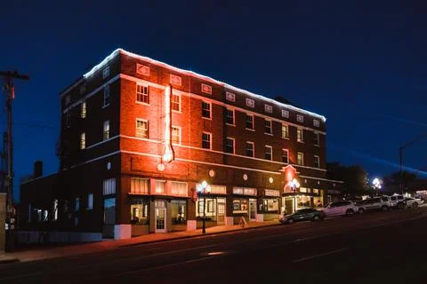 Prescott square at night Stock Photos