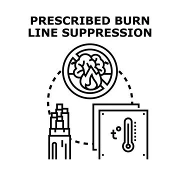 Prescribed burn line suppression vector icon concept Stock Illustration