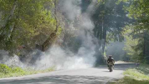 Prescribed Fire Operation with Flames and Smoke on Yurok Land Stock Footage 316650974